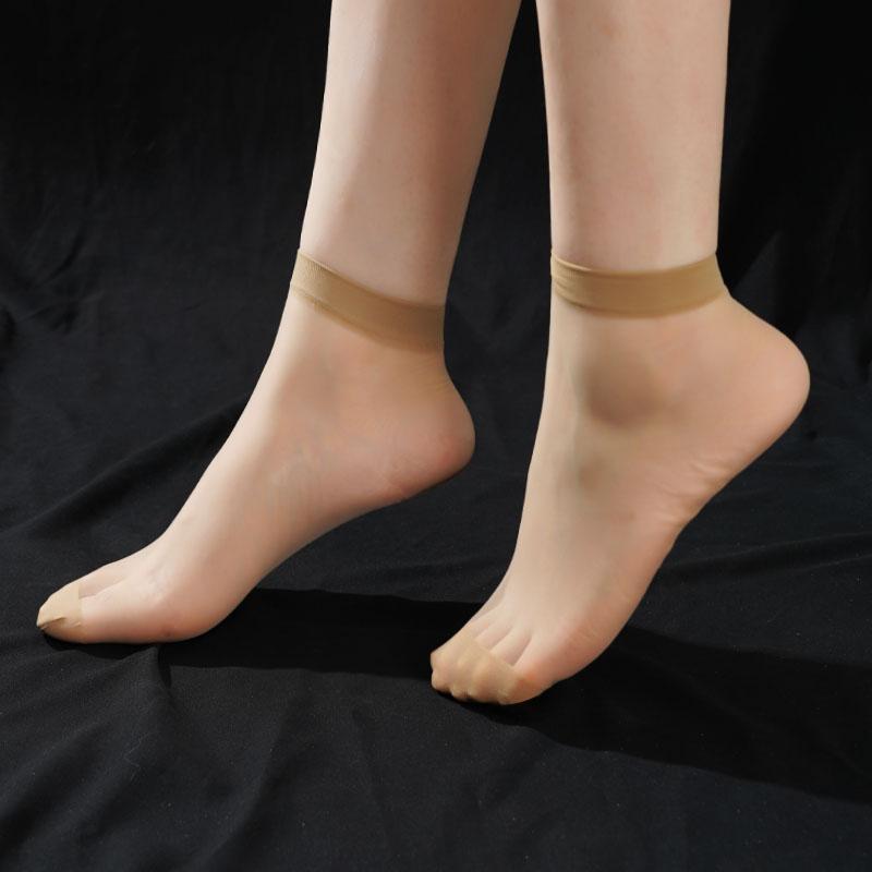 10 пар женских прозрачных летних носков, ультратонкие эластичные носки до щиколотки с кристальной отделкой для повседневной носки весной-летом