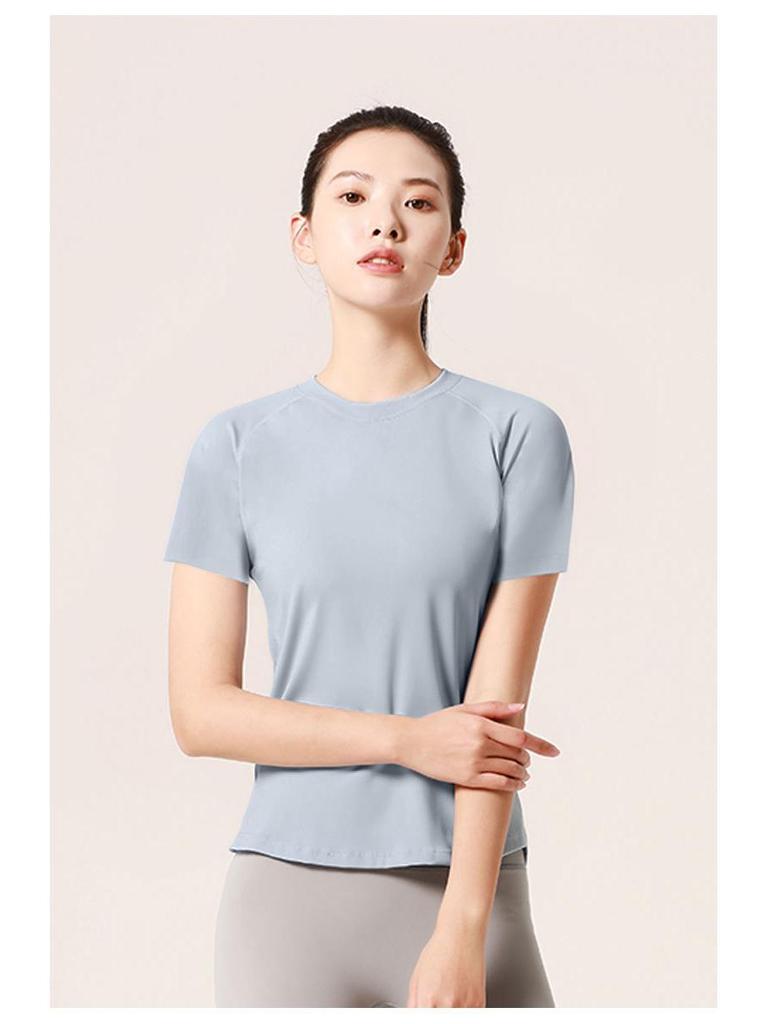 Женская сетчатая футболка для йоги с коротким рукавом Juyitang: Дышащая, корректирующая грудь одежда для фитнеса