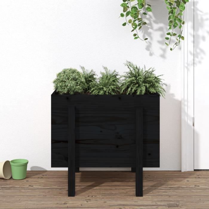 VidaXL Planter Black 62x50x57 Cm Solid Pine Wood 825209
