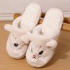 Модные женские хлопковые тапочки, мультяшные кошачьи, парные, нескользящие, теплые, домашние тапочки для помещений, плюшевые, пушистые, 2025, зимние, удобные тапочки для пола