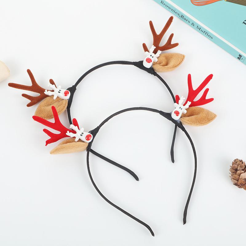 Cartoon Cute Deer Antler Hairband & Clip: Women's Christmas Accessory