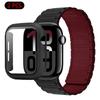 Силиконовый ремешок+Чехол для Apple Watch Ultra 3/2/1 49 мм 11 10 46 мм 42 мм Магнитный ремешок iWatch 9 8 7 45 мм 41 мм 6 5 SE 44 мм/40 мм Защитный чехол