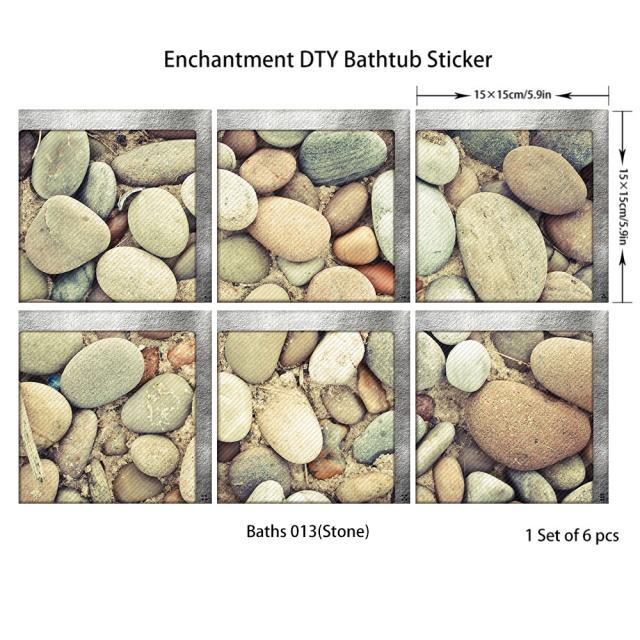 6 шт. наклейка на ванну Нескользящая водонепроницаемая самоклеящаяся наклейка с 3D эффектом для ванной комнаты ПВХ съемная декоративная фреска 15x15 см
