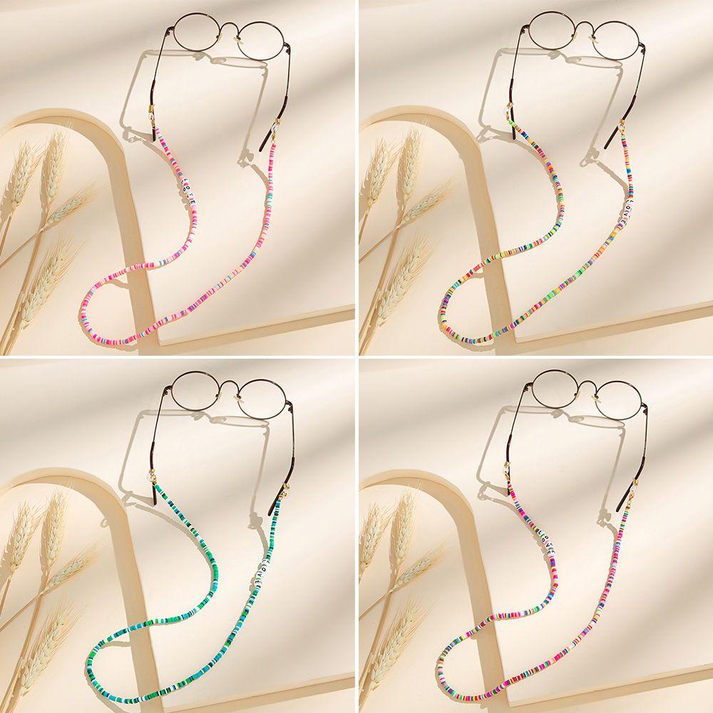Женский Девочки Мягкая Полимерная Глина Нескользящая Цепочка для Очков Шнурок для Очков Шейный Ремешок Шнур Веревка для Солнцезащитных Очков