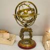 45.72 Cm Brass Armillary Nautical Brass Sphere Globe Engraved Armillary Globe Working Compass In Wooden Base