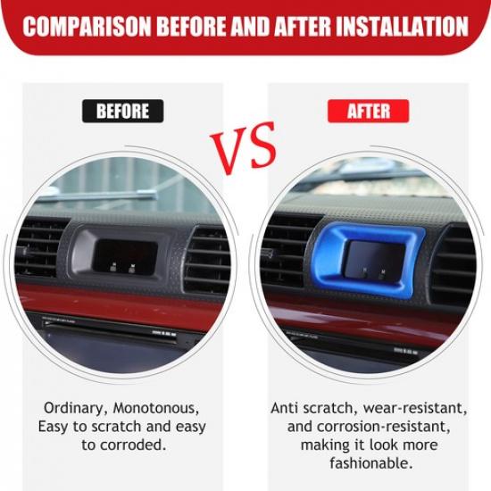 Blue Aluminum Center Console Clock Bezel Trim For Toyota FJ Cruiser 2007-