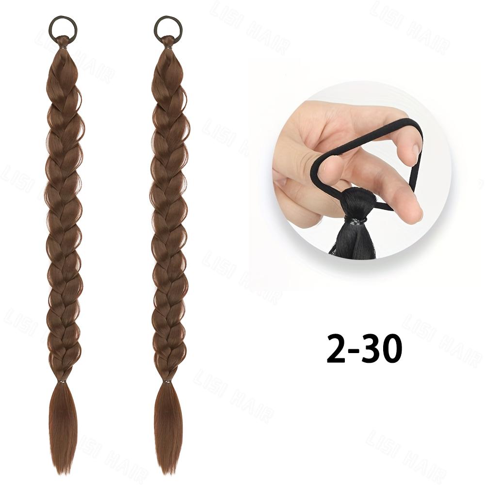Синтетические волосы с резинкой, накладные волосы, натуральный вид, прямые, длинные, плетеные, хвостики для женщин, для вечеринок, ежедневного использования