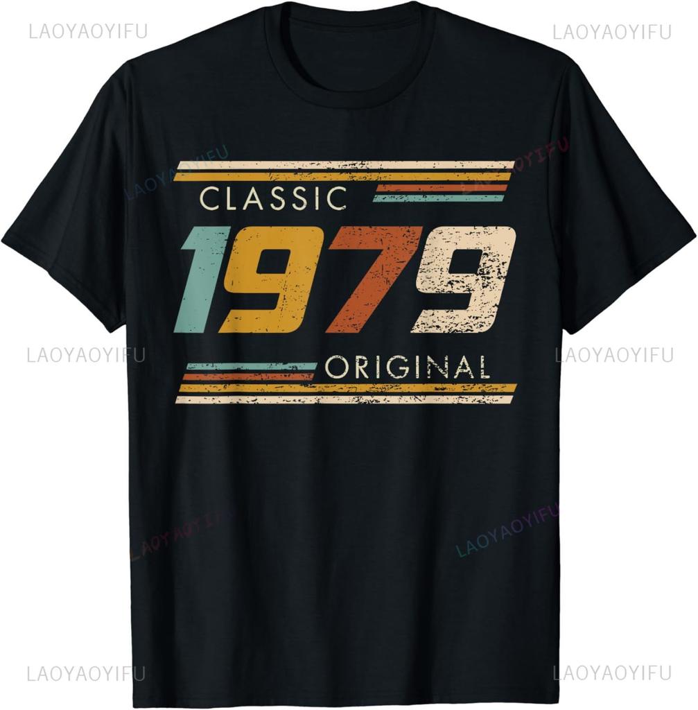 Футболка с коротким рукавом в стиле стритвеар, подарок на день рождения, летний стиль, мужская одежда, оригинальный винтажный дизайн, сделано в 1976-1979 годах.