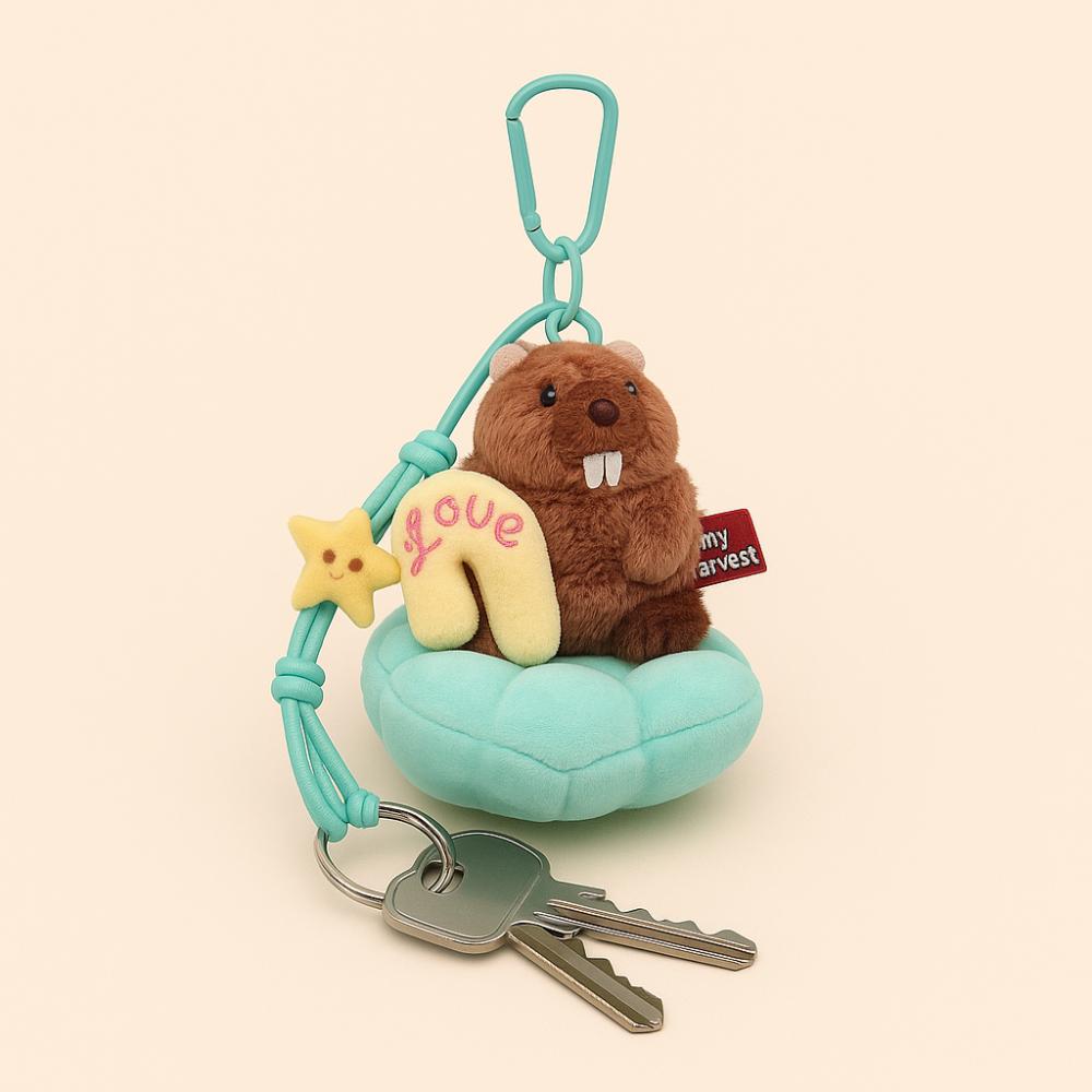 Bag Hanging Groundhog Dolls Pendant Cartoon Car Keyring Funny Plush Groundhog Keychain  Friend