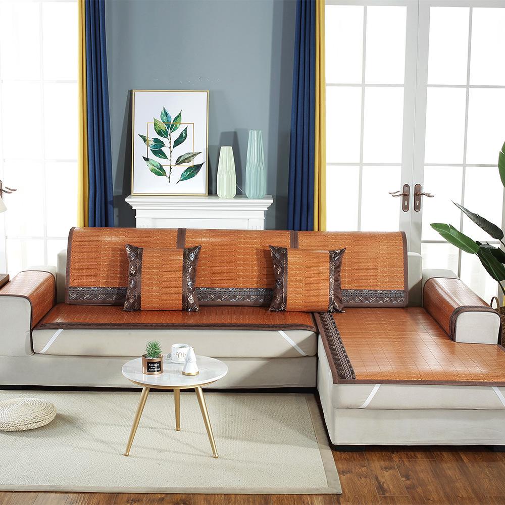 Бамбуковый коврик, диванная подушка, летний ледяной шелк, летний коврик, диванная подушка, бамбуковый коврик в китайском стиле, подушка из ротанга, подушка для стула