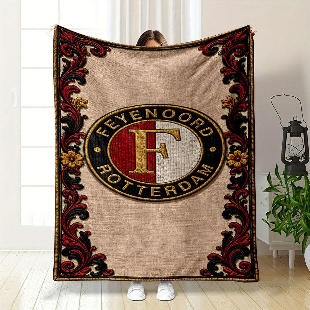 Feyenoord Rotterdam Embroidered Blanket print blanket soft and cozy perfect for the living room bed sofa or a nap,gift