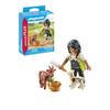 Figurine Miniature - PLAYMOBIL - PLL71759 - Fermière avec Chèvre - Jouet pour Enfants - 3 Éléments