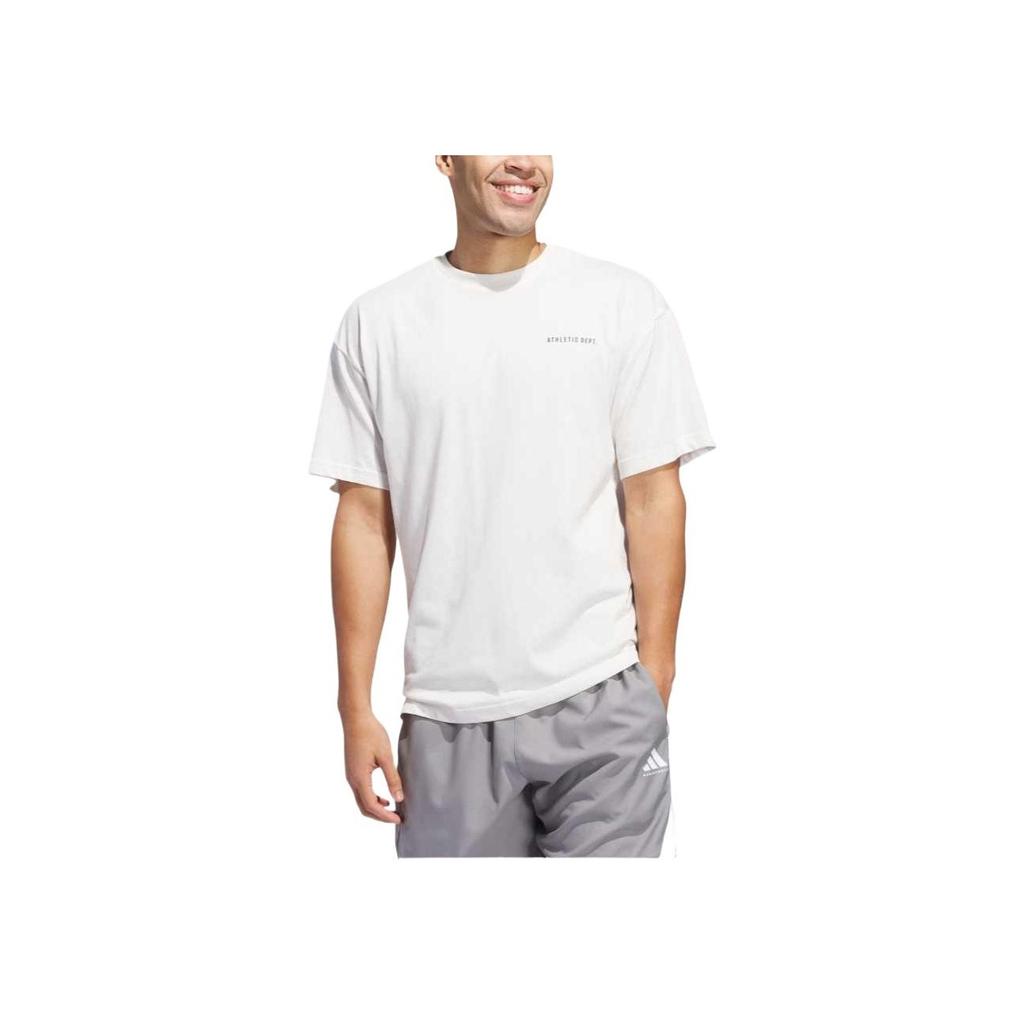 Adidas Select Graphic T-Shirt Soft Skin Comfortable Lightweight Short Sleeve Men Tops White Gray-Blue JC9091