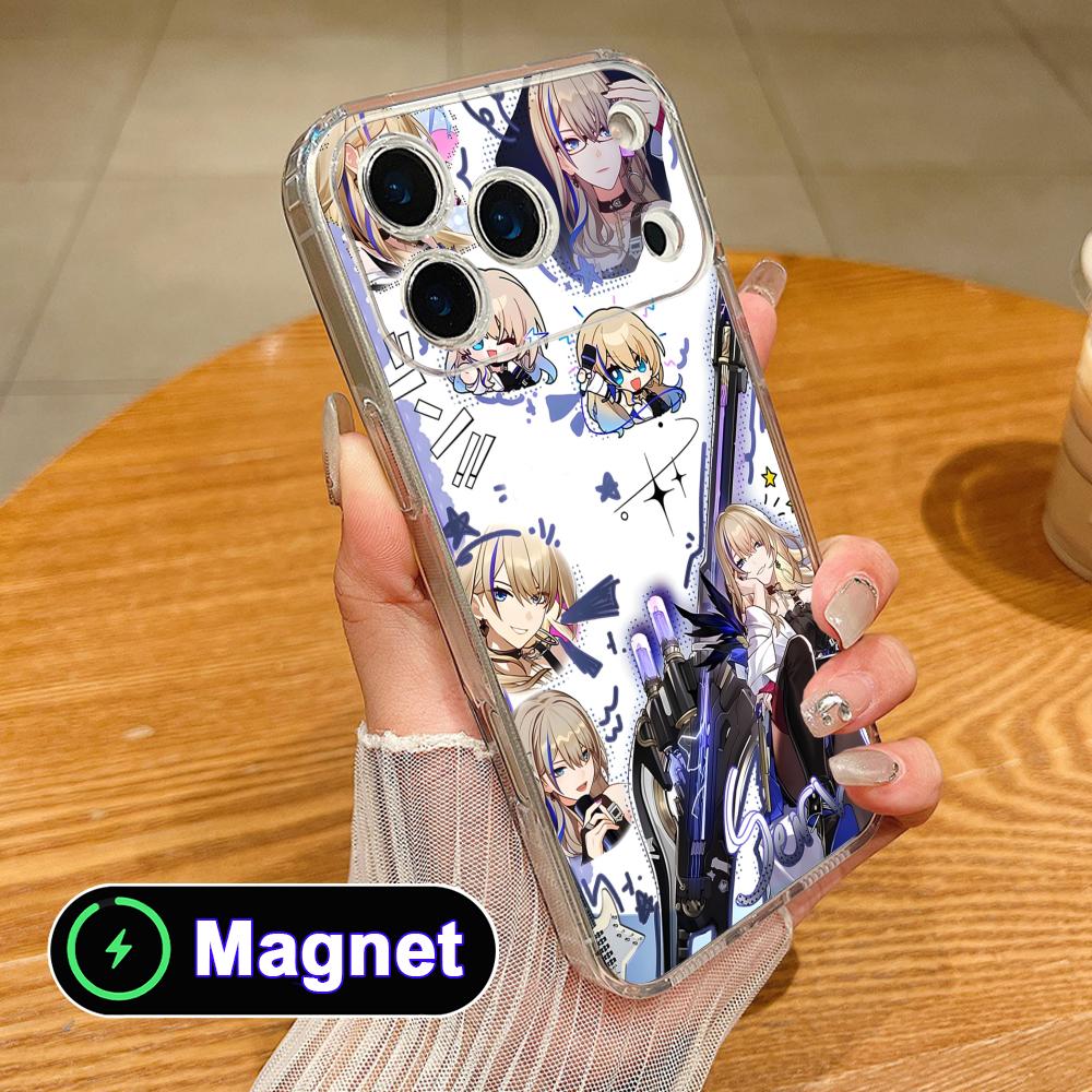 HSR Serval Прозрачный TPU Magsafe Чехол для Мобильного Телефона для iPhone 17 16 15 14 13 12 11 Air Pro Max Plus Mini Цветной Чехол