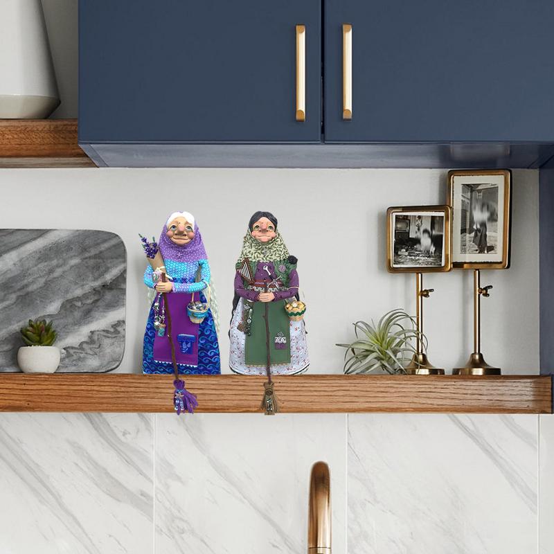 Witch Doll Good Luck Cooking Doll Handmade Resin Ornament Magic Hang Dolls Home Kitchen Decoration Crafts Creative Pendant Gifts