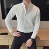 Men's New Long Sleeve Waffle French Business Shirt - Autumn/Winter Fashion