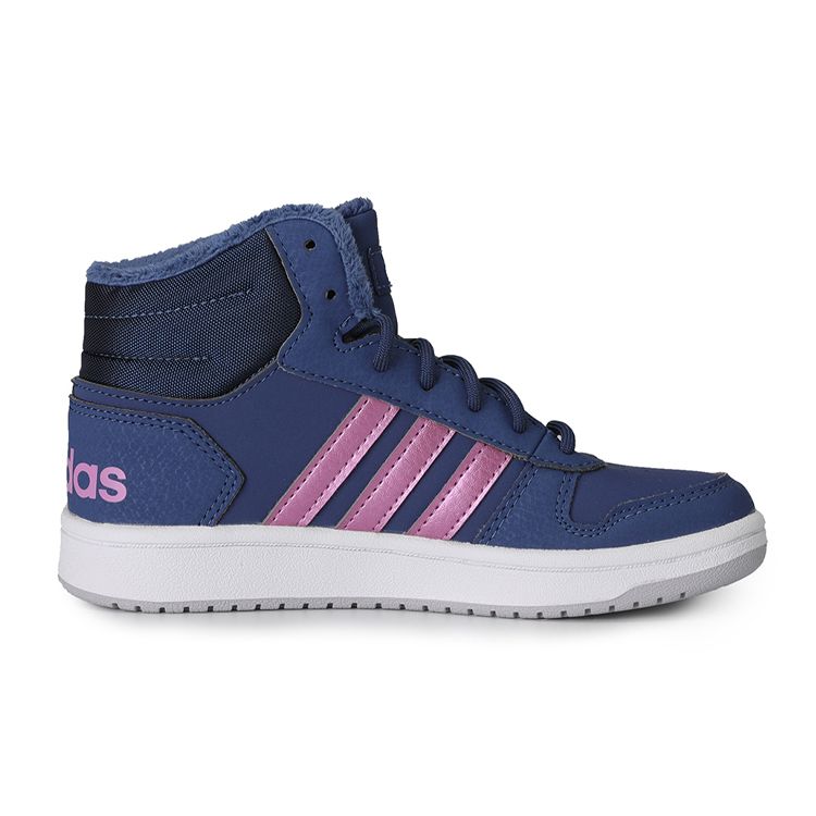 adidas Детские баскетбольные кроссовки Neo Hoops 2.0 дышащие средней высоты темно-синие фиолетовые детские кроссовки FW4277
