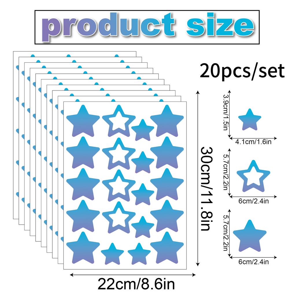 Colorful Star Wall Stickers Colorful Home Decoration Kindergarten Children's Room Wall PVC Waterproof Self-adhesive Wall Stickers