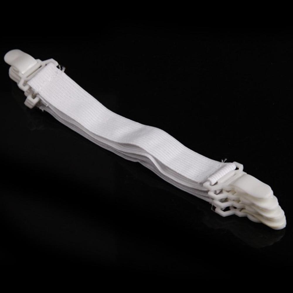 4 Pcs White Fastener Straps Bedding Holder Elastic Belt Mattress Clip Bed Sheets Buckle Grippers