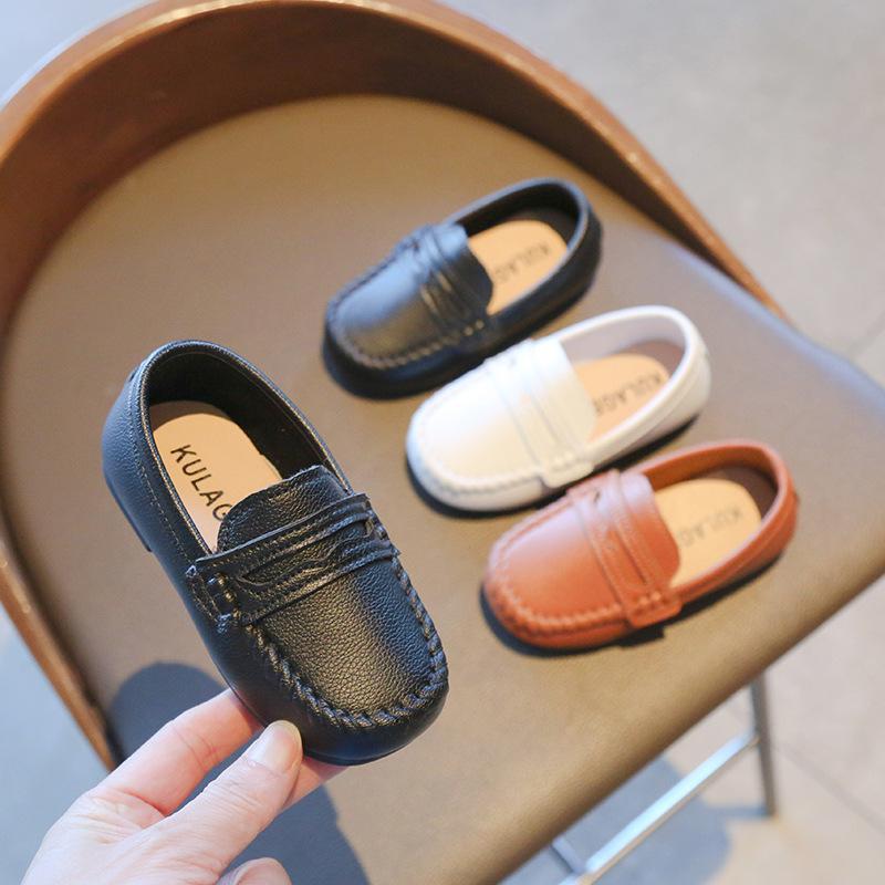 Elegant Boys Loafers Soft Moccasins Spring Autumn Kids Faux Leather Shoes Boy Slip on Flats New Lightweight Driving Shoes I03156