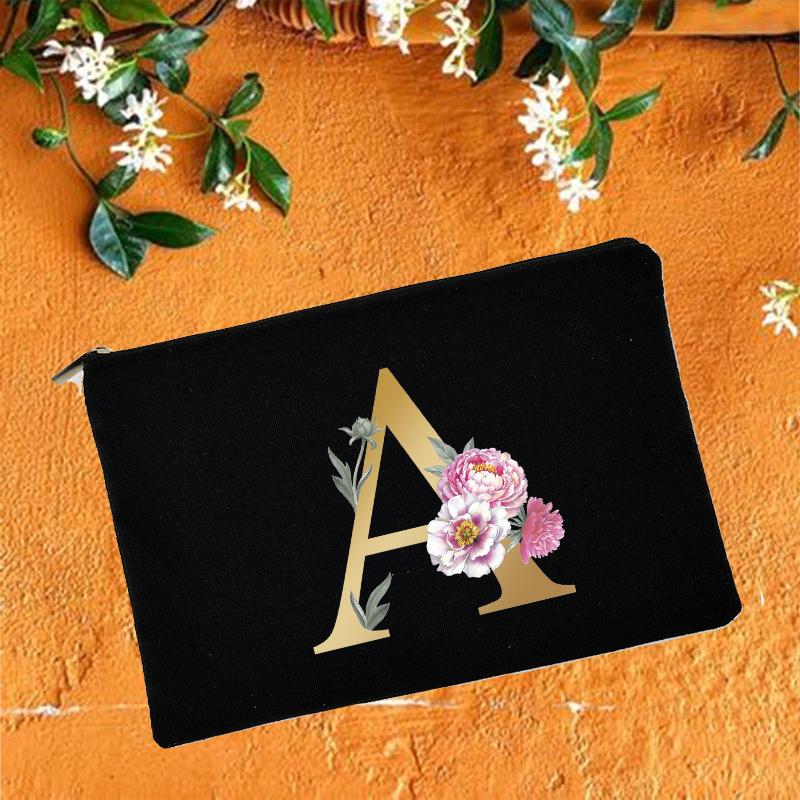 Косметички для подружки невесты с цветочным принтом алфавита, косметичка для свадебной вечеринки, косметичка, необходимые женские сумки-тоут, свадебные подарки