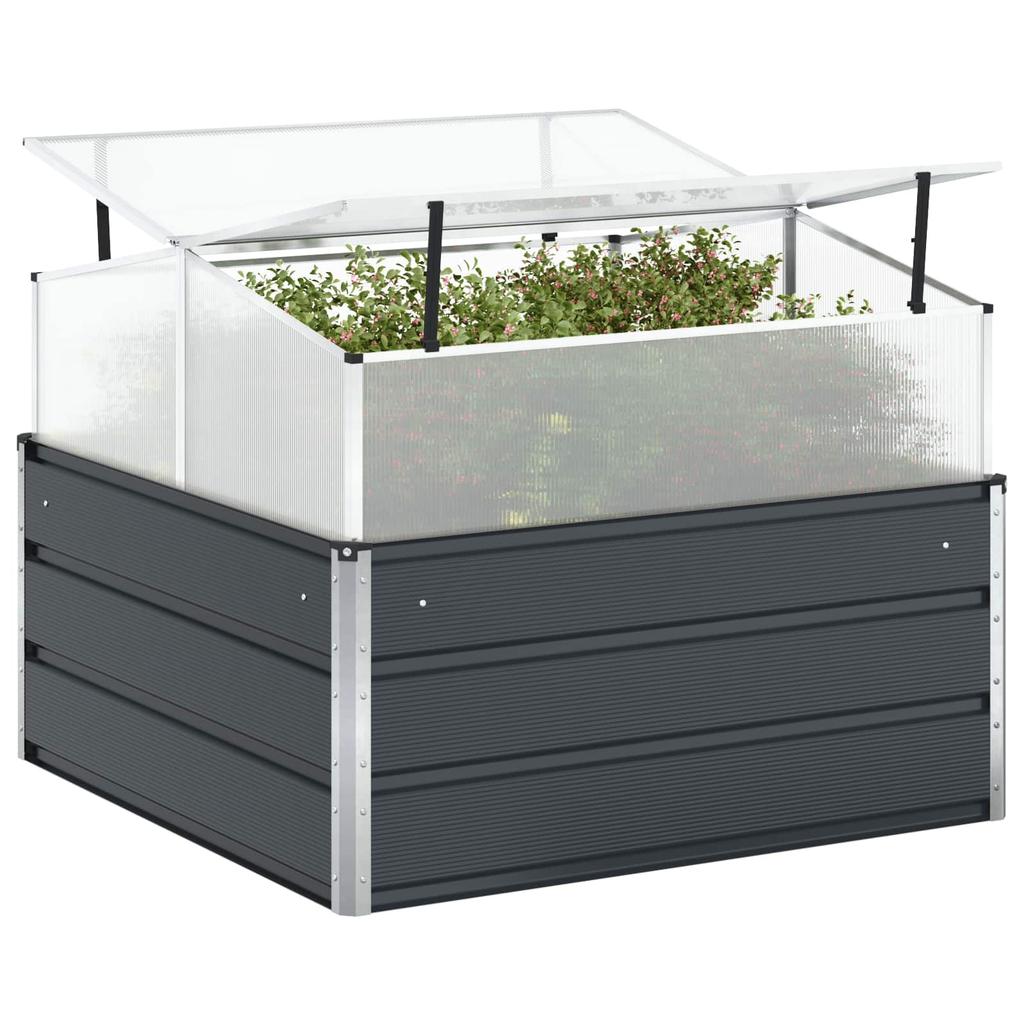Plant Pot Anthracite 100 x 100 x 77 cm Galvanized Steel