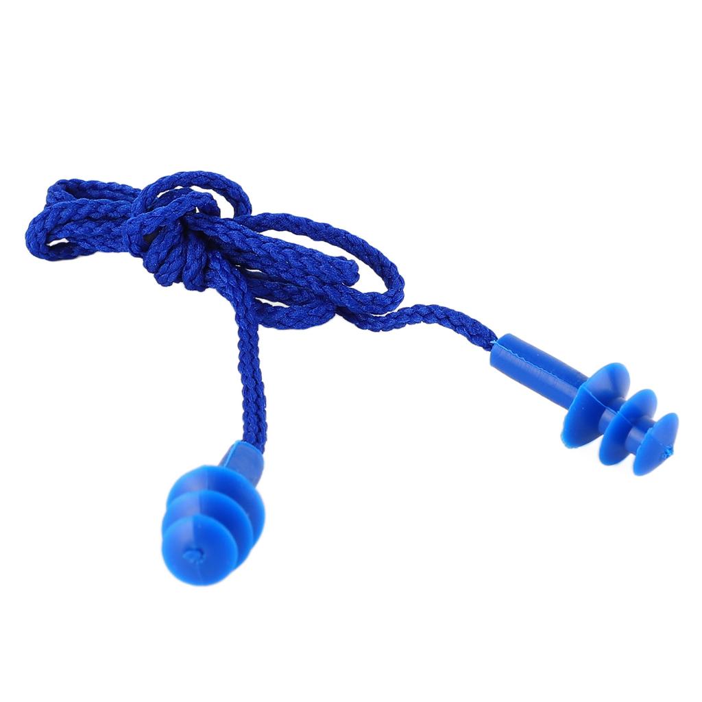 Silicone Ear Plugs Noise Canceling Reduction Waterproof Reusable Sound Blocking Earplugs for Sleeping Swimming Blue