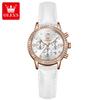 OLEVS 9933 Fashion Ladies Watches White Leather Female Waterproof Quartz Watch Women Watch Reloj
