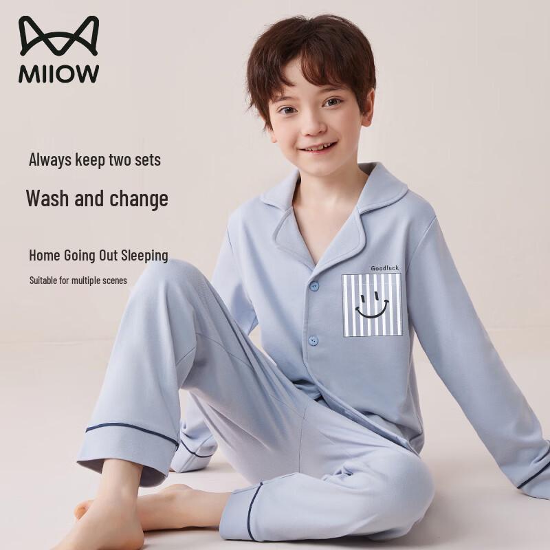Мальчиковый комплект пижамы Mao Ren из чистого хлопка с длинным рукавом