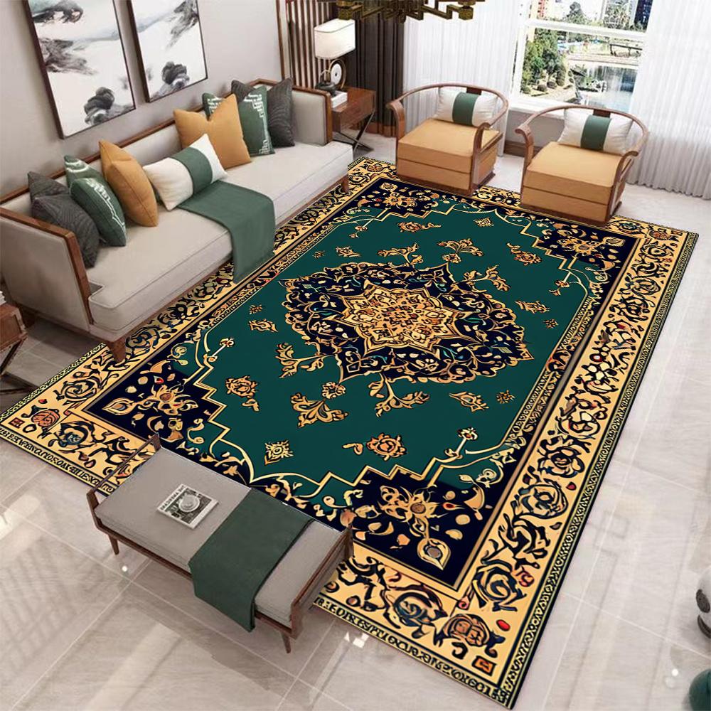 Ковер с симметричным цветочным узором Модное украшение гостиной Большой напольный коврик Коридор Балкон Противоскользящий придверный коврик