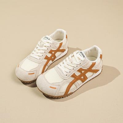 Полосатые белые кроссовки на шнуровке женские 2025 лето новая мода универсальные удобные спортивные повседневные легкие нескользящие кеды