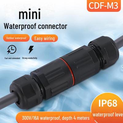 IP68 безвинтовой водонепроницаемый разъем 2/3 Core прямой для наружного освещения
