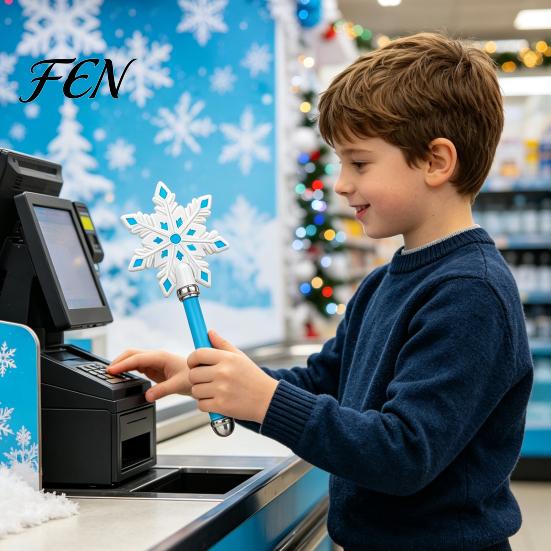 Christmas Card Holder 3D Printed Contactless Payment Wand, Tap to Pay Credit Stick, Magical Wand Fun Candy Cane Extension Prop, Holiday Gadget