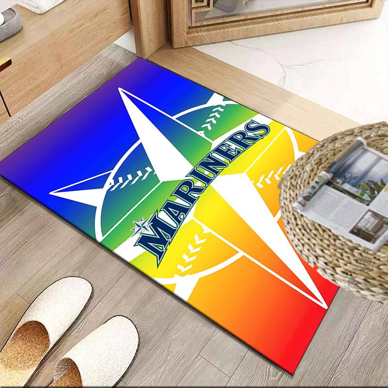 Mariners Team Logo Carpet, Kitchen Rugs, Yoga Mat, Non-Slip Mats, Rug for Bathroom, Living Room bedroom, Camping Rugs Christmas Gift