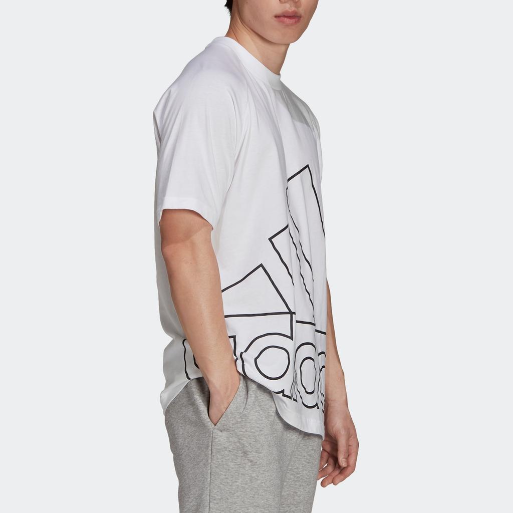 Adidas Футболка унисекс с коротким рукавом и принтом большого логотипа, повседневная, спортивная, белая H60664