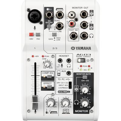 Веб-кастинг-интерфейс Yamaha AG03 с удобными функциями для интернет-трансляций и совместимостью с приложением для создания музыки Cubasis LE, 3-канальный