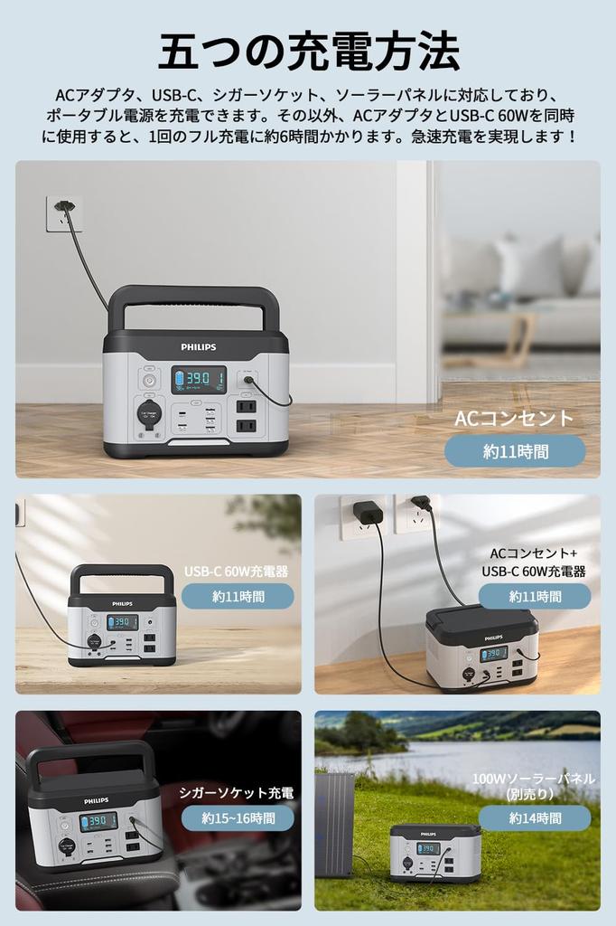 Philips портативный блок питания большой емкости с выходом переменного тока 600 Вт макс. выходная мощность розетки одновременная зарядка 10 устройств функция сквозной передачи BMS