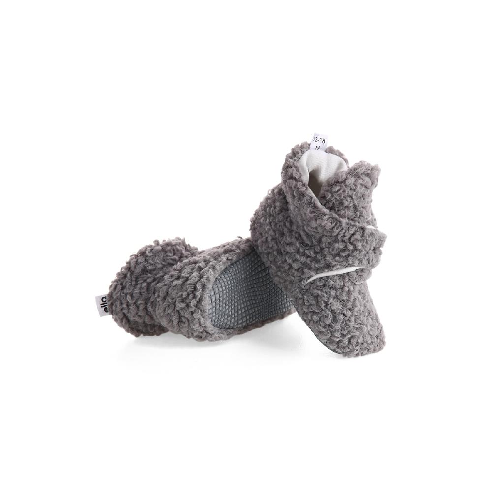 Нескользящая подошва, детские тапочки, домашние пинетки Ilkadm, подкладка из органического хлопка с защитой от пота, серого цвета