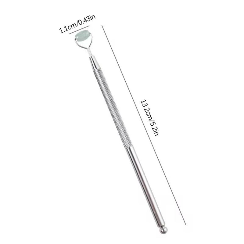 Натуральный нефритовый ролик для глаз против морщин Гуаша Двусторонний скребок для кожи лица Укрепляющий камень для лица Антивозрастной массажер для отеков под глазами