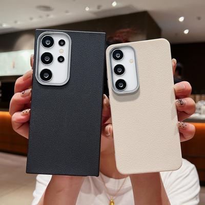 Кожаный текстурный чехол для Samsung Galaxy S22 S23 S24 Ultra Plus S24 FE A55 A54 A35 A15 A16 A25 A14 A16 5G Мягкий чехол для телефона TPU
