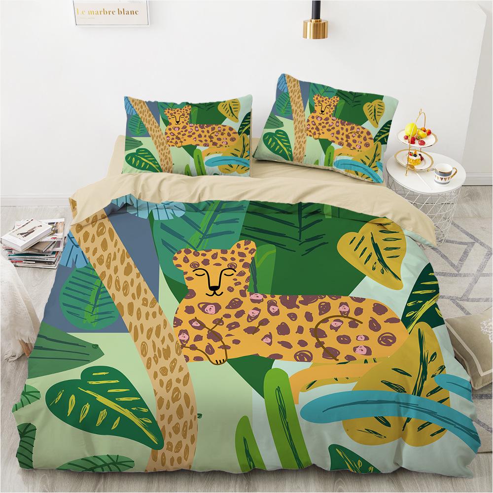 Комплект постельного белья с 3D-животными, пододеяльник с пухом тропического фламинго, наволочки 2/3 шт., покрывало для двуспальной кровати размера «king-size», роскошный домашний текстиль