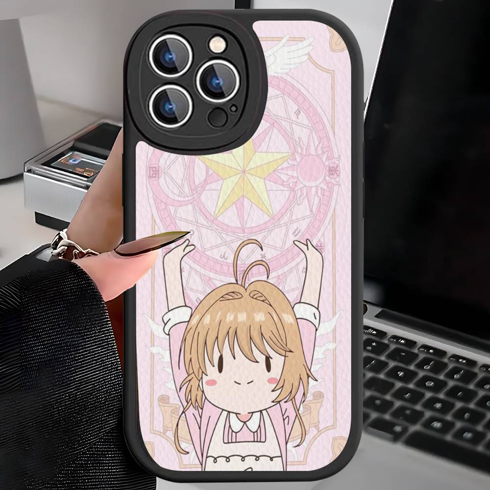 Чехол для телефона Cardcaptor Sakura C для iPhone 16 15 14 11 12 13 Pro Max Plus Задняя часть из кожи