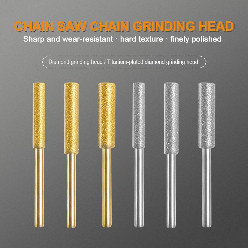 6 шт./компл. цилиндрические борфрезы с алмазным покрытием 4/4,8/5,5 мм, шлифовальные станки для цепной пилы, устойчивые к камню, шлифовальные инструменты для цепной пилы, резьбы по дереву