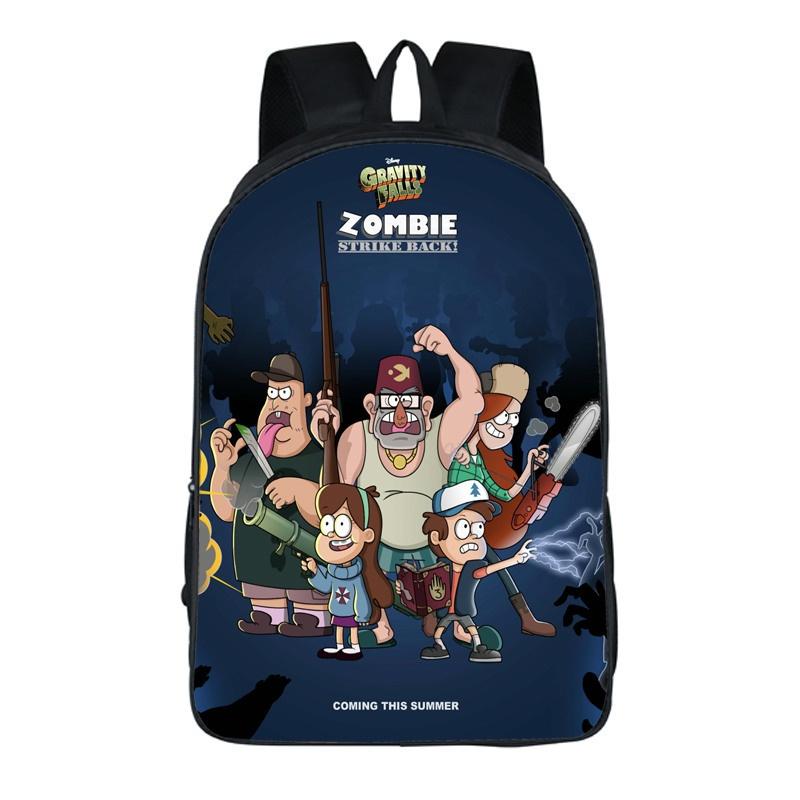 Мультяшный рюкзак Gravity Falls с прочной конструкцией и большой вместимостью для студентов