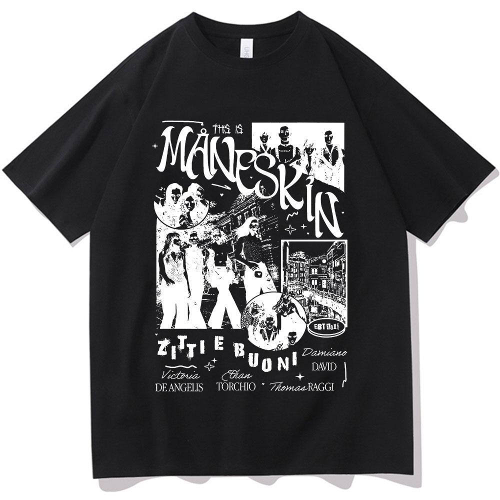 Italian Rock Band Unisexeskin T Shirt Music Album Print T Shirt Unisex Women Retro Hip Hop Oversized Tshirts Harajuku Cool Streetwear