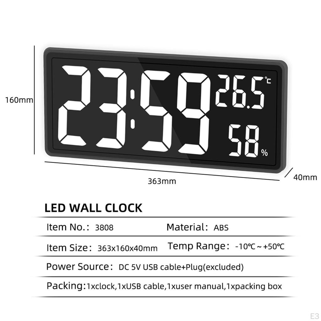 Часы, 3-уровневый диммер, яркость, температура и влажность в помещении, 12/24 ч, большое количество, электронные
