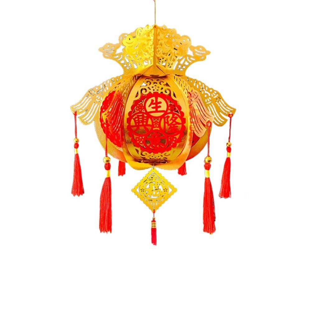 Lint/Gold Foil Good Luck Lanterns 3D Chinese Lint Lanterns Spring Festival Hanging Pendant  Party
