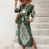 Women's Leisure Holiday Personality Vintage National Style Print Split Dress
