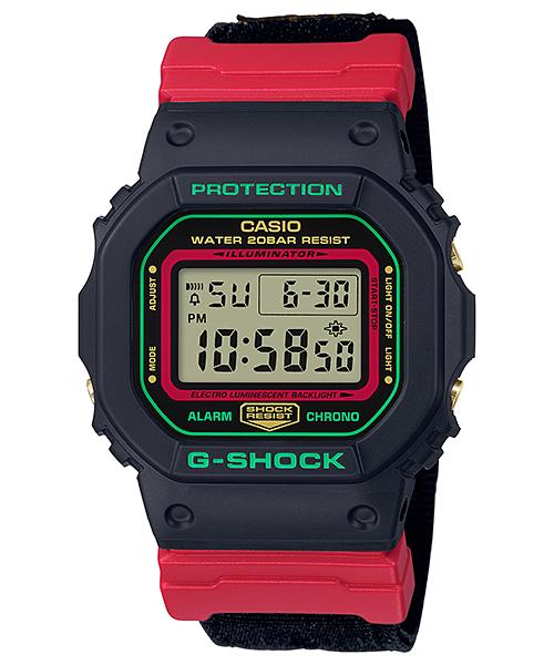 Casio Мужские кварцевые часы с resinным корпусом, водонепроницаемостью 200 м, ударопрочностью, будильником DW-5600THC-1