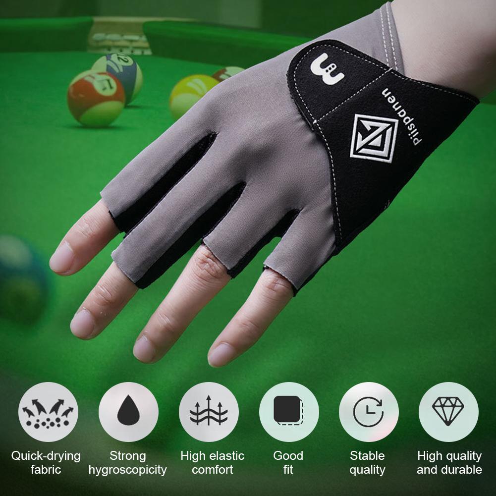 1 шт. Перчатки для бильярда без пальцев для левой руки, эластичные, дышащие, нескользящие, тонкие, самоклеящиеся, тканевые, фиксированные
